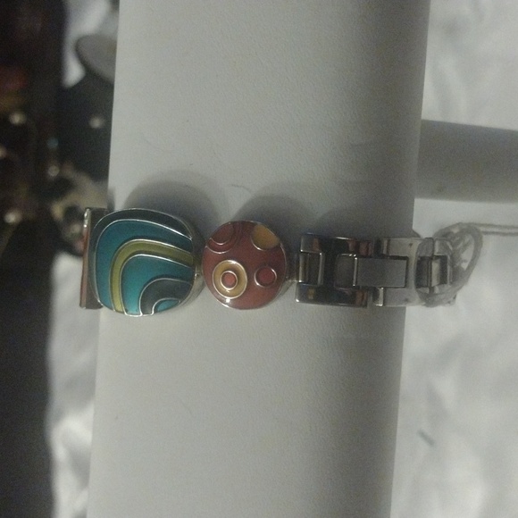 GENEVA platinum women's watch multi colored bracelet - Picture 4 of 6